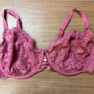 44DDD Cacique Lace Underwire Bra in Pink